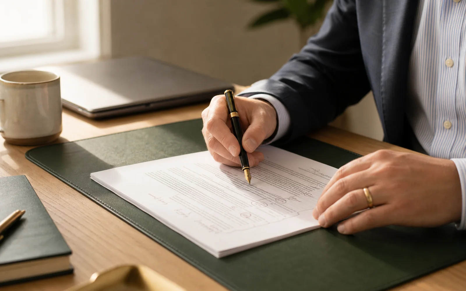 Attorney reviewing a legal document